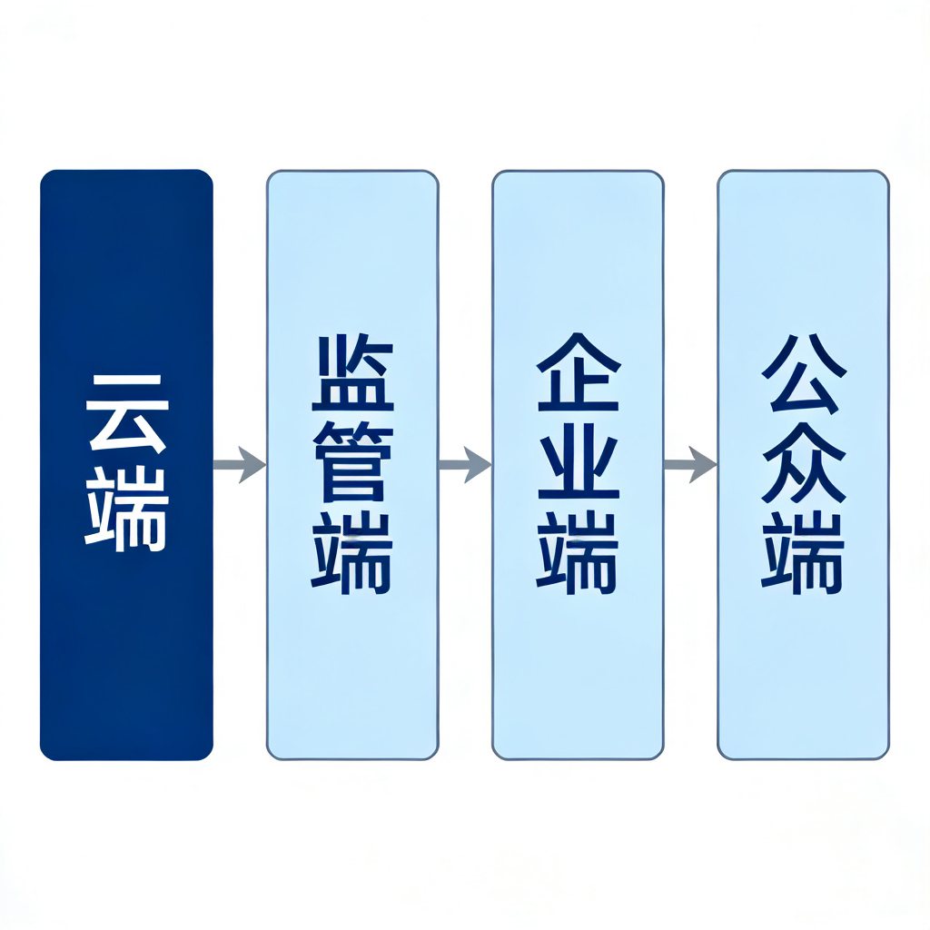 云端、监管端、企业端、公众端四端架构图